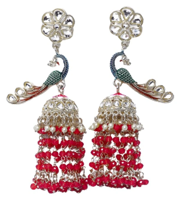 TRADITIONAL EARINGS, RED+MULTY, 2 COLORS OF COMBINATION, ER-8087