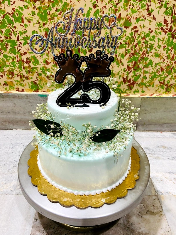 Elegant Two Tier Vanilla Cake - 3Pound, Also Available In Other Flavours