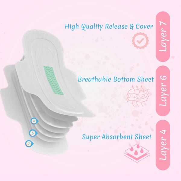 Narieo Ultra Premium Pads - Super Pack (15 L Pads) | Quick Absorption & Extra Soft, Rash-Free, Chemical-Free - L- 280 Mm