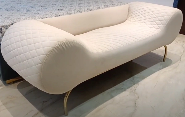 Blonde Roast Bed | Premium Upholstered Bed with Stylish Golden Accents - Customised Wallpaper