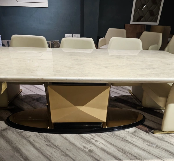 Olivia Dining – 6-Seater Modern Wooden Dining Table Set for Elegant Homes - 8'-0" x 4'-0"