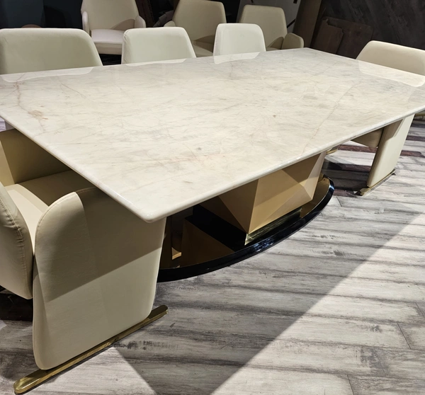 Olivia Dining – 6-Seater Modern Wooden Dining Table Set for Elegant Homes - 8'-0" x 4'-0"