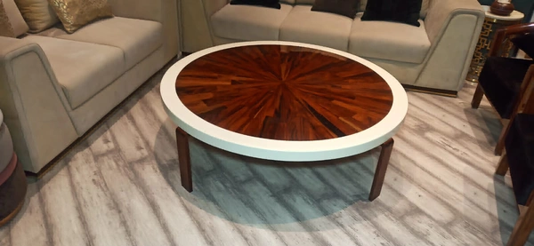 Center Table Round – Elegant Wooden Round Coffee Table for Living Room