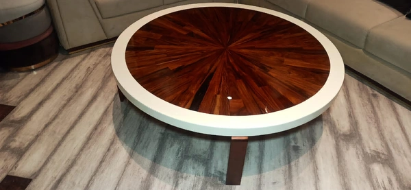 Center Table Round – Elegant Wooden Round Coffee Table for Living Room