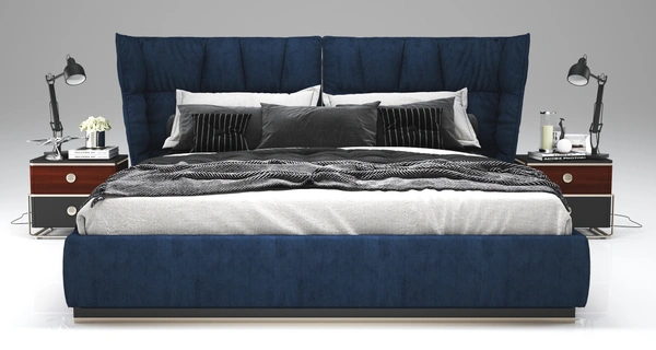 Charlotte Bed – Premium Upholstered Bed with Elegant Headboard Design - Bed