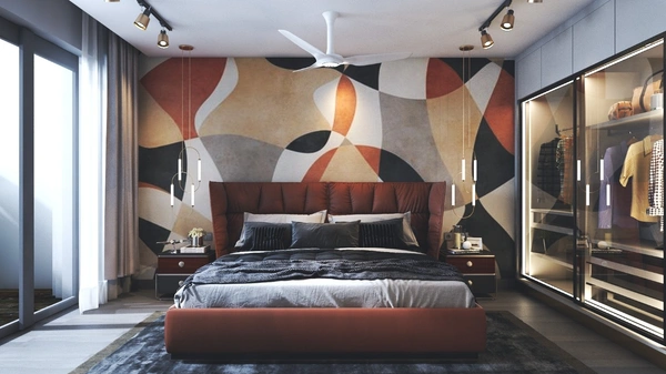 Young Energy Wallpaper | Modern Abstract Wall Design for Bedrooms - Wallpaper