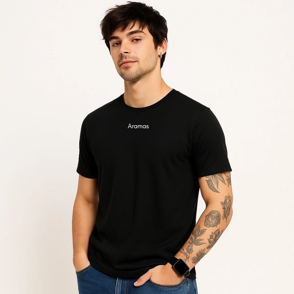 Men’s Premium Cotton Regular Fit T-Shirt – Black with “Stay in Balance” Graphic Print