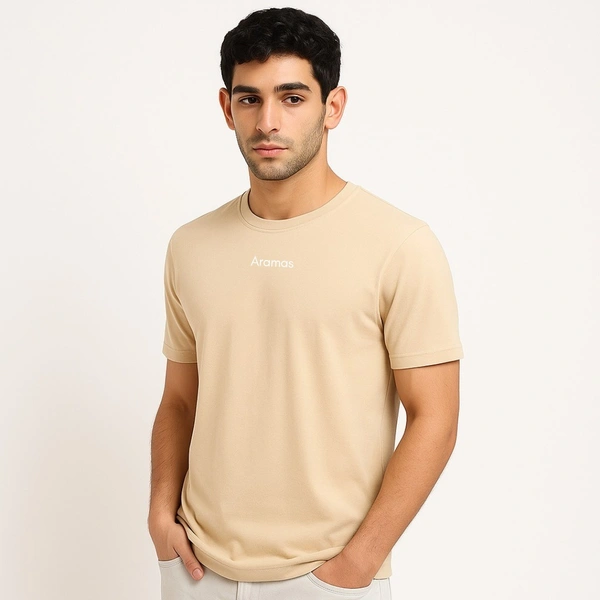 Men’s Premium Cotton Regular Fit T-Shirt – Cream with “Patrick's Day” Graphic Print