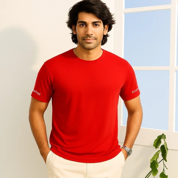 Premium Cotton T-Shirt for Men | Solid Red