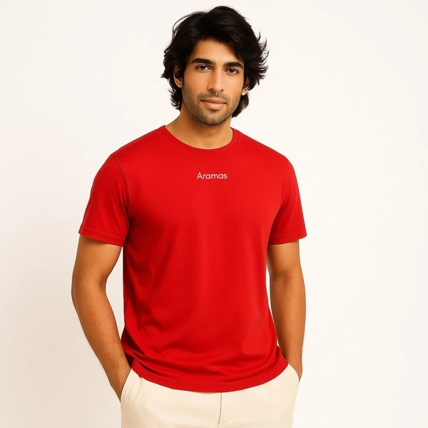 Men’s Premium Cotton Regular Fit T-Shirt – Red with “Queen Card” Graphic Print