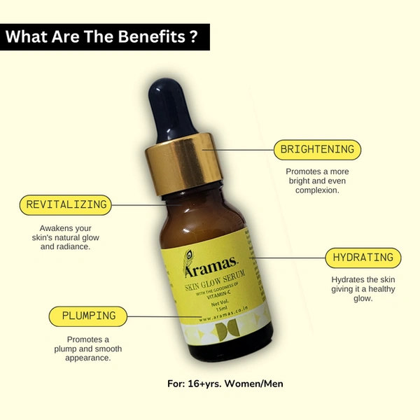 Face Serum with Vitamin-C and Apricots for Skin Brightening, Whitening, and Glowing Skin | 15ml - For Men and Women