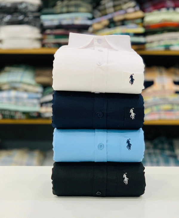 RL POLO Plain Shirt ( Combo Of 4pcs ) - M 38