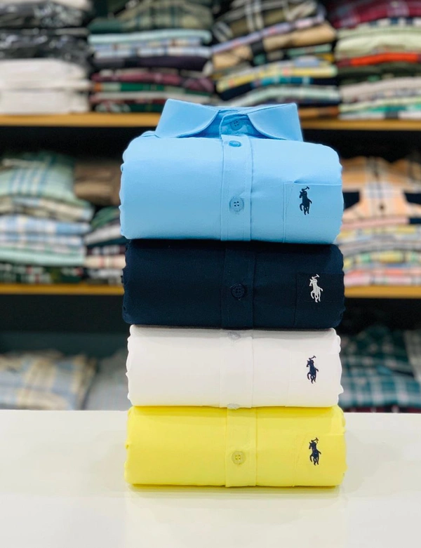 RL POLO Plain Shirt ( Combo Of 4pcs ) - XL 42