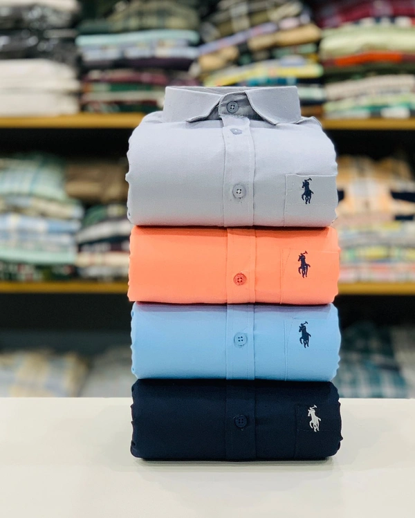 RL POLO Plain Shirt ( Combo Of 4pcs ) - XL 42