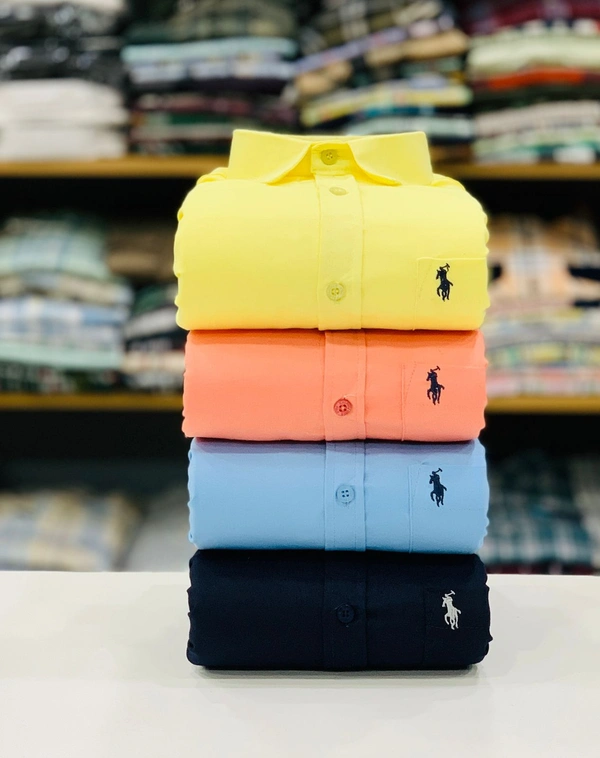 RL POLO Plain Shirt ( Combo Of 4pcs ) - M 38