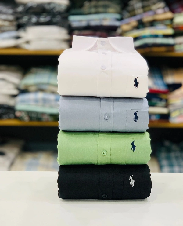 RL POLO Plain Shirt ( Combo Of 4pcs ) - L 40