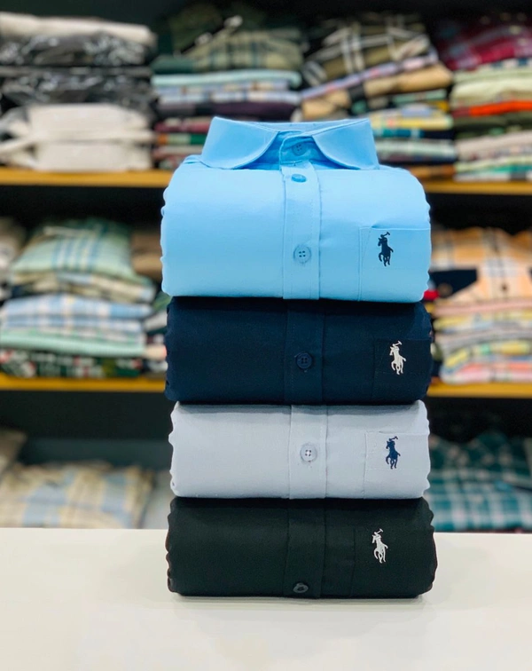 RL POLO Plain Shirt ( Combo Of 4pcs ) - M 38