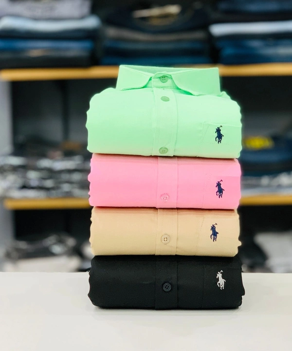 RL POLO Plain Shirt ( Combo Of 4pcs ) - L 40