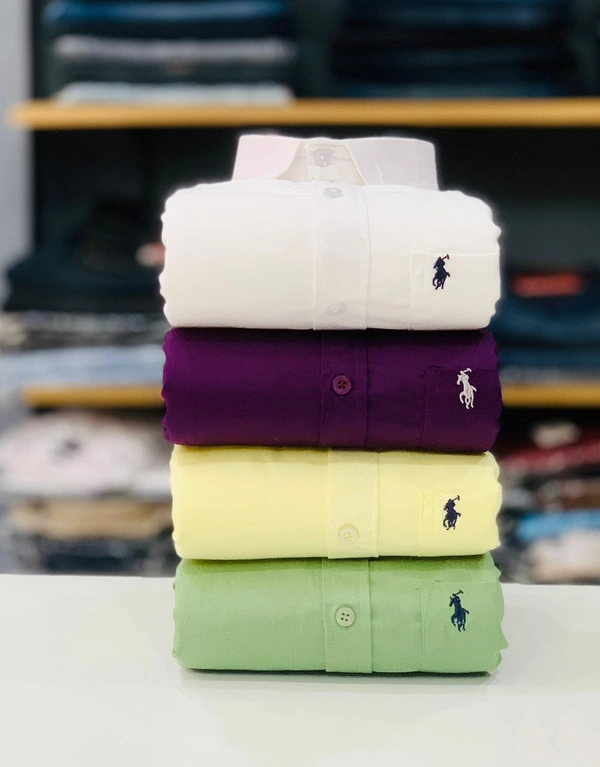 RL POLO Plain Shirt ( Combo Of 4pcs ) - L 40