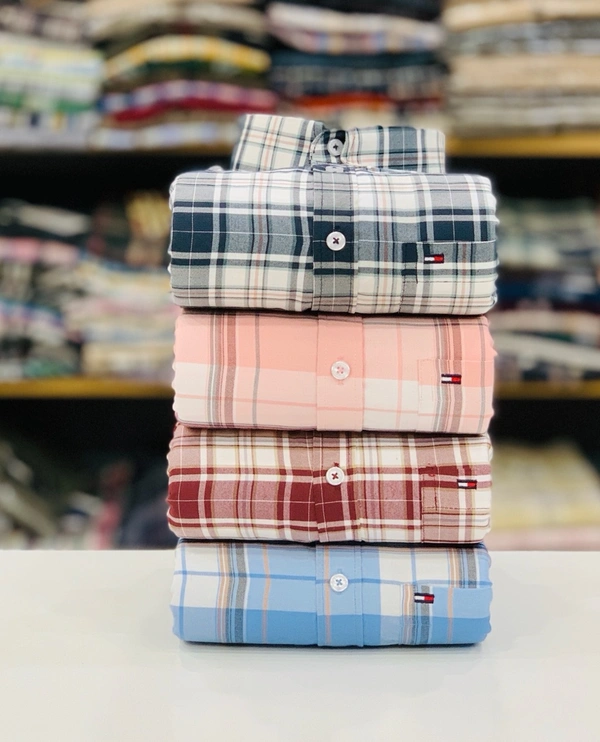 Tommy Check Shirt (Pack Of 4 Shirt) - M