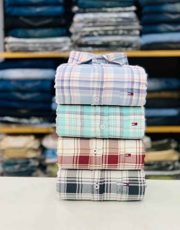 Tommy Check Shirt (Combo Of 4 Shirts) - L 40
