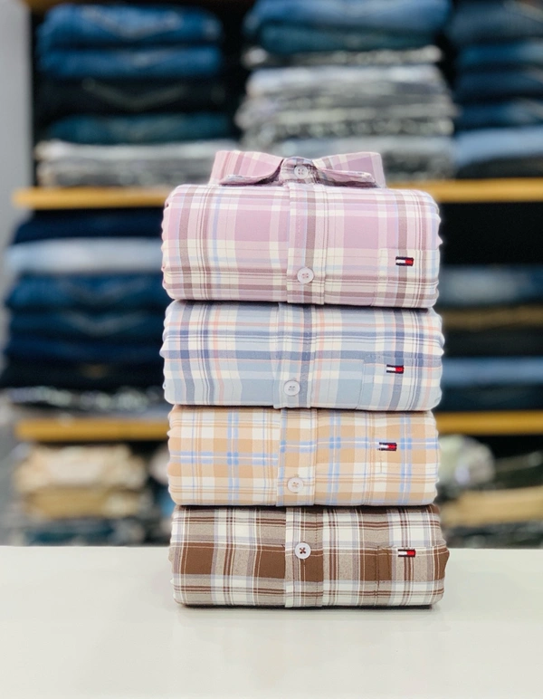 Tommy Check Shirts (Pack of 4 Shirts) - L 40