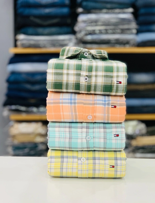 Tommy Check Shirts (Pack Of 4 Shirts) - XL 42