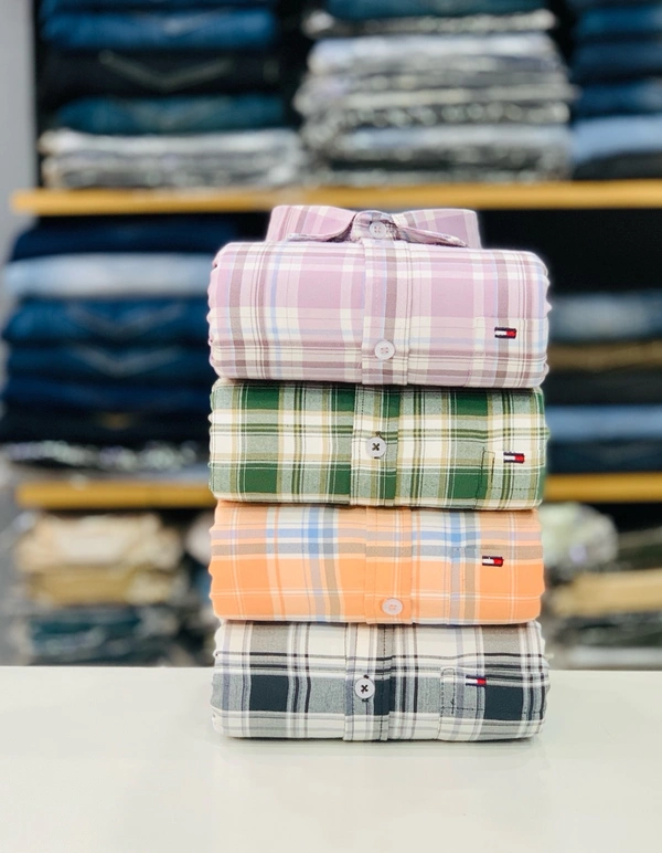 Tommy Check Shirts (Pack Of 4 Shirts) - M 38