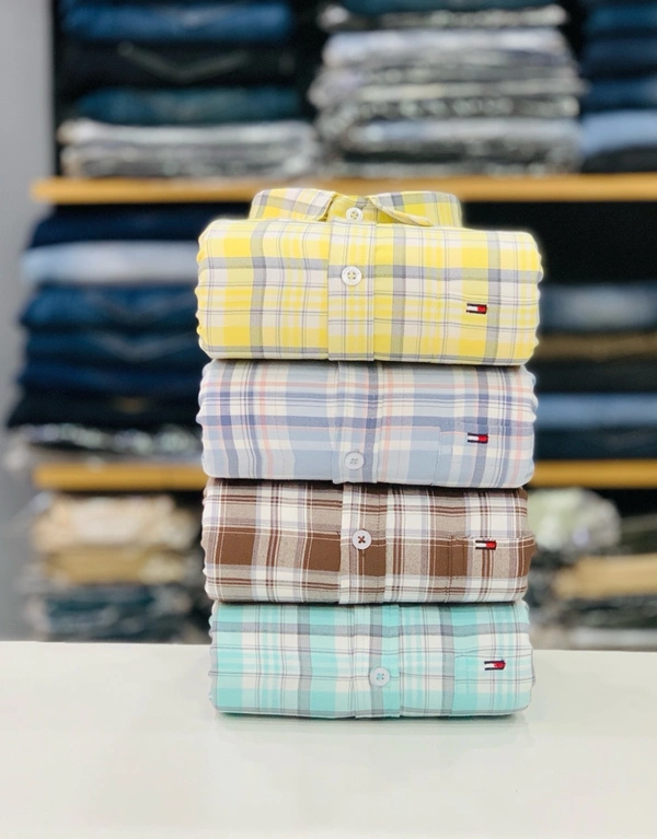 Tommy Check Shirts (Pack Of 4 Shirts) - M 38