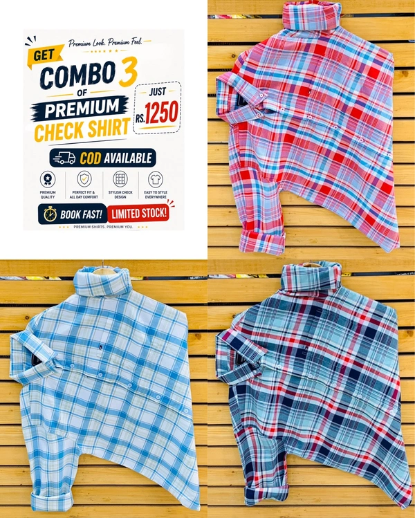 Tommy Check Shirts (Pack Of 3) - XL 42