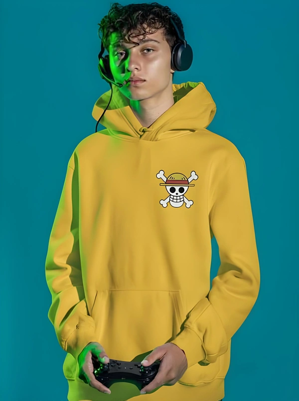 One piece Backprint Anime Hoodies - Yellow, M