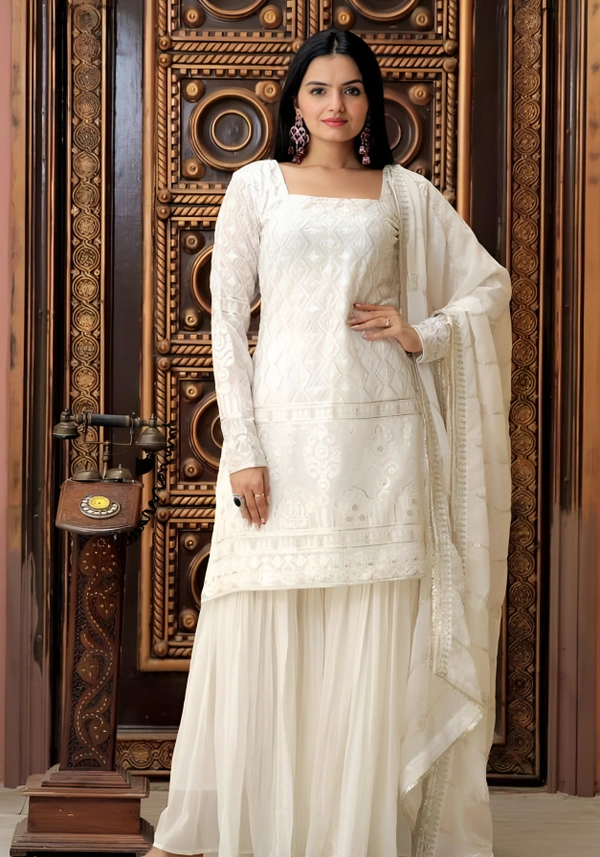 Zara Kurti Set Combo - White, M