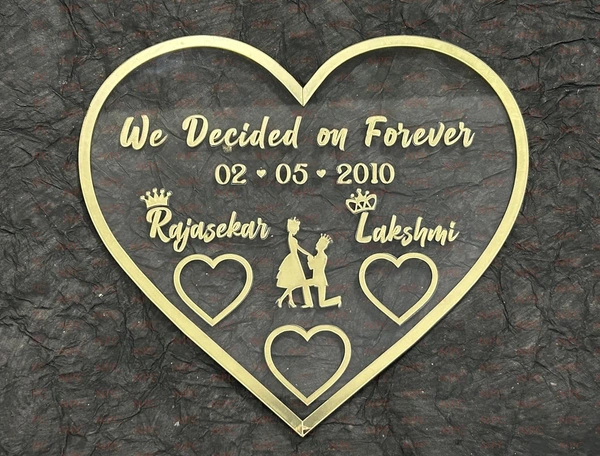 Heart Shape Couple Thumb Gift (12 InchX 12 Inch)| Wedding Thumb Print | Couple Gift| Finger Print Gift| Personalized Text | Golden Frame| Anniversary Gift