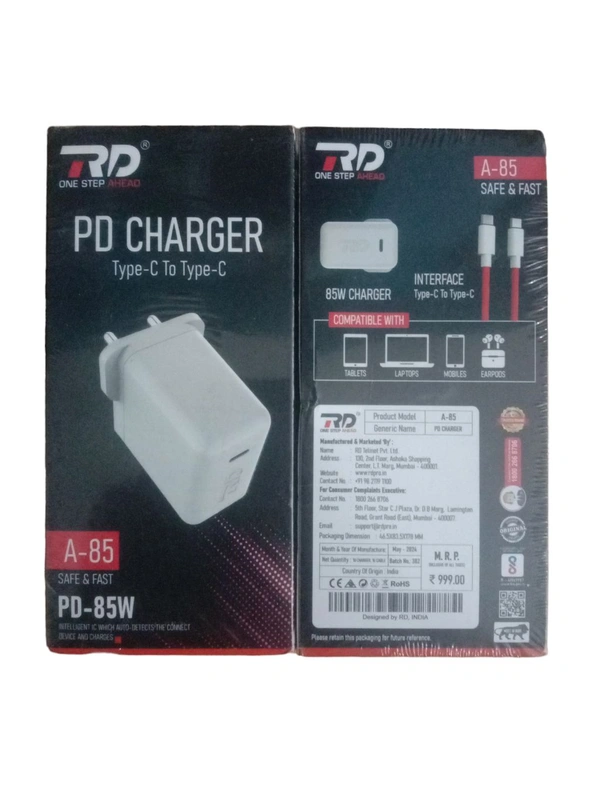 RD TYPE-C To TYPE-C 85W FAST CHARGER 
