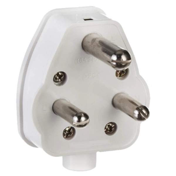 16 Amp. 3 Pin Top  - White