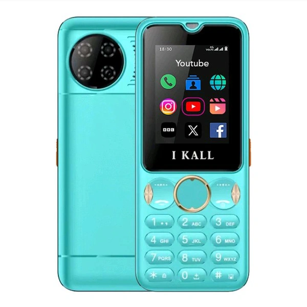 I Kall IKALL I8 4G Feature Phone | 2.4-Inch Display, 2500mAh Battery, Type-C Charging | Dual SIM | Preloaded Apps – Facebook, YouTube | Keypad Mobile (Red