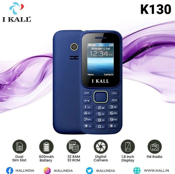 I Kall K130 Keypad Phone  - Blue
