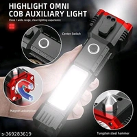 Torch Light, LED 3W Torch Light Rechargeable Torch Flashlight, Long Distance Beam Range, Car Rescue Torch with Hammer, Window Glass and Seat Belt CutterName: Torch Light, LED 3W Torch Light Rechargeable Torch Flashlight, Long Distance Beam Range, Car Rescue Torch with Hammer, Window Glass and Seat Belt CutterMaterial: PlasticNet Quantity (N): 1Product Length: 5 cmProduct Height: 10 - Black