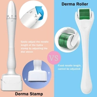 Derma Stamp Adjustable Pen 0mm - 3mm,100 A Titanium micro needles I Amazing Professional Microneedling Pen for Skin Repair, Face, Hair & Beard Growth I Easy to use I Safe and Effective - 0.25 mm to 3.00mm, white