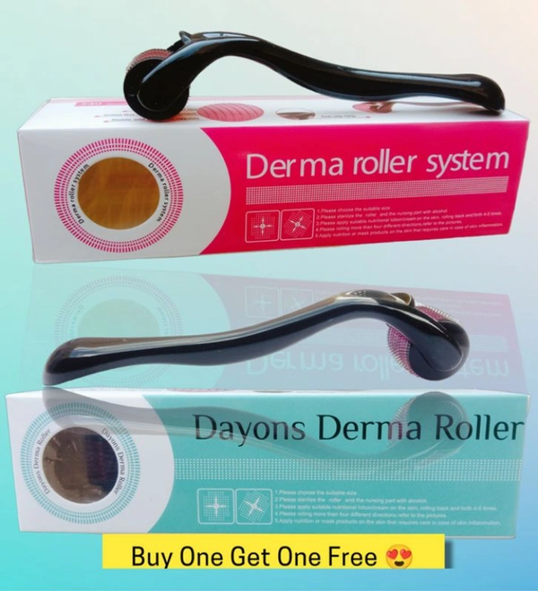 V Pro Derma Roller Set - 0.5 mm Roller with Free 1.5 mm Roller for Acne Scars, Open Pores, Smooth and Radiant Skin - 0.5 MM & 1.5 MM