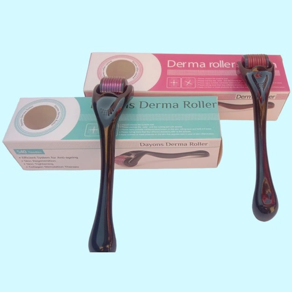 V Pro Derma Roller Set - 0.5 mm Roller with Free 1.5 mm Roller for Acne Scars, Open Pores, Smooth and Radiant Skin - 0.5 MM & 1.5 MM