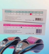 V Pro Derma Roller Set - 0.5 mm Roller with Free 1.5 mm Roller for Acne Scars, Open Pores, Smooth and Radiant Skin - 0.5 MM & 1.5 MM