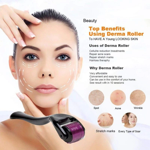 V Pro Derma Roller Set - 0.5 mm Roller with Free 1.5 mm Roller for Acne Scars, Open Pores, Smooth and Radiant Skin - 0.5 MM & 1.5 MM