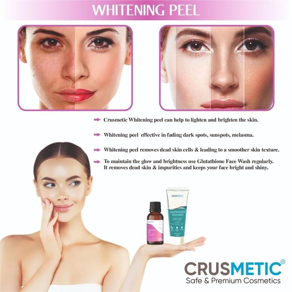 Whitening Peel Sample 5ML With Glutathione Face Wash (100ml) - A Glowing Formula - 5 ml