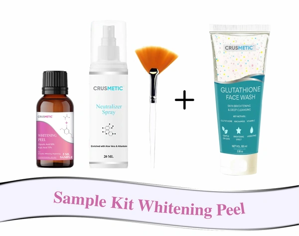 Whitening Peel Sample 5ML With Glutathione Face Wash (100ml) - A Glowing Formula - 5 ml