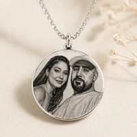 Photo Engraved Coin Necklace