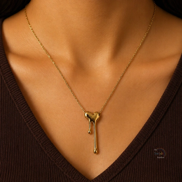 Molten Heart Drop Necklace