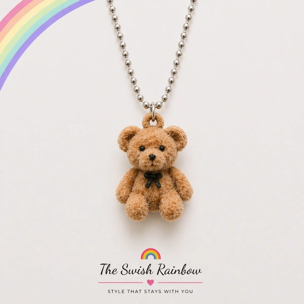 Teddy Charm Necklace - Dark Brown