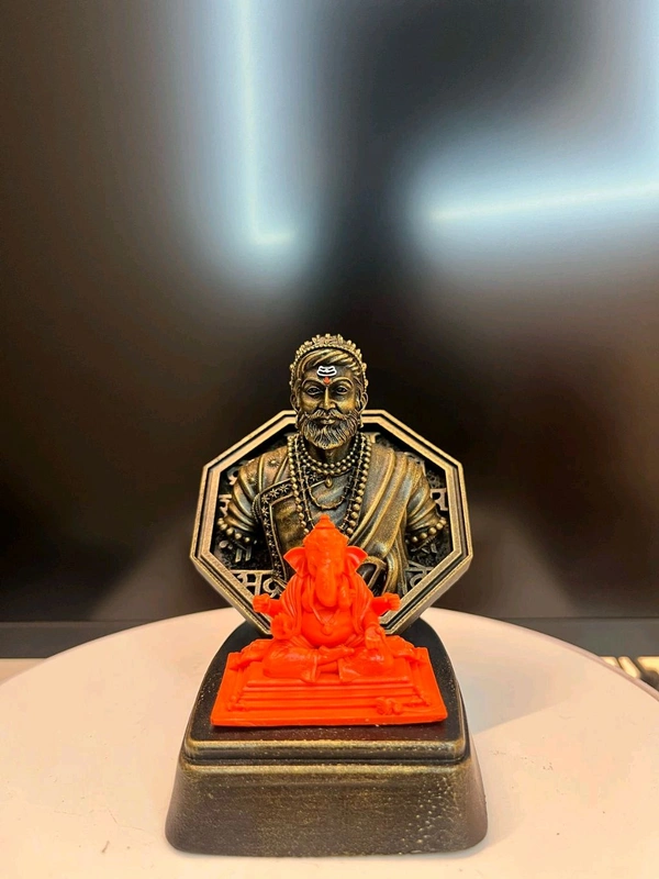 Rajmudra Ganesh 4.5 Inch - 4.5 Inch, orange