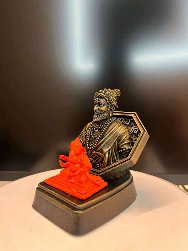 Rajmudra Ganesh 4.5 Inch - 4.5 Inch, orange